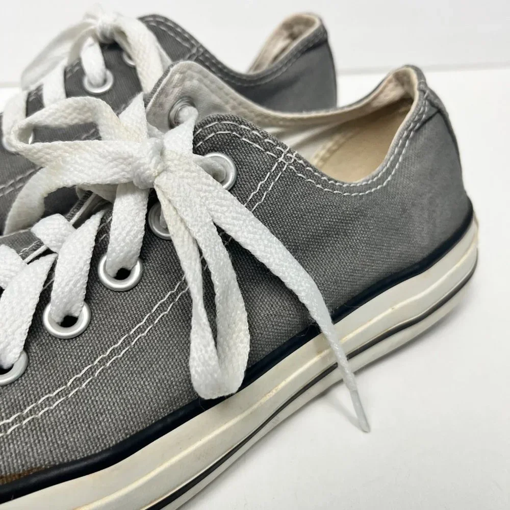Converse SIZE 7 Women’s Low Top Gray Canvas Sneakers Lace Up - Picture 6 of 10